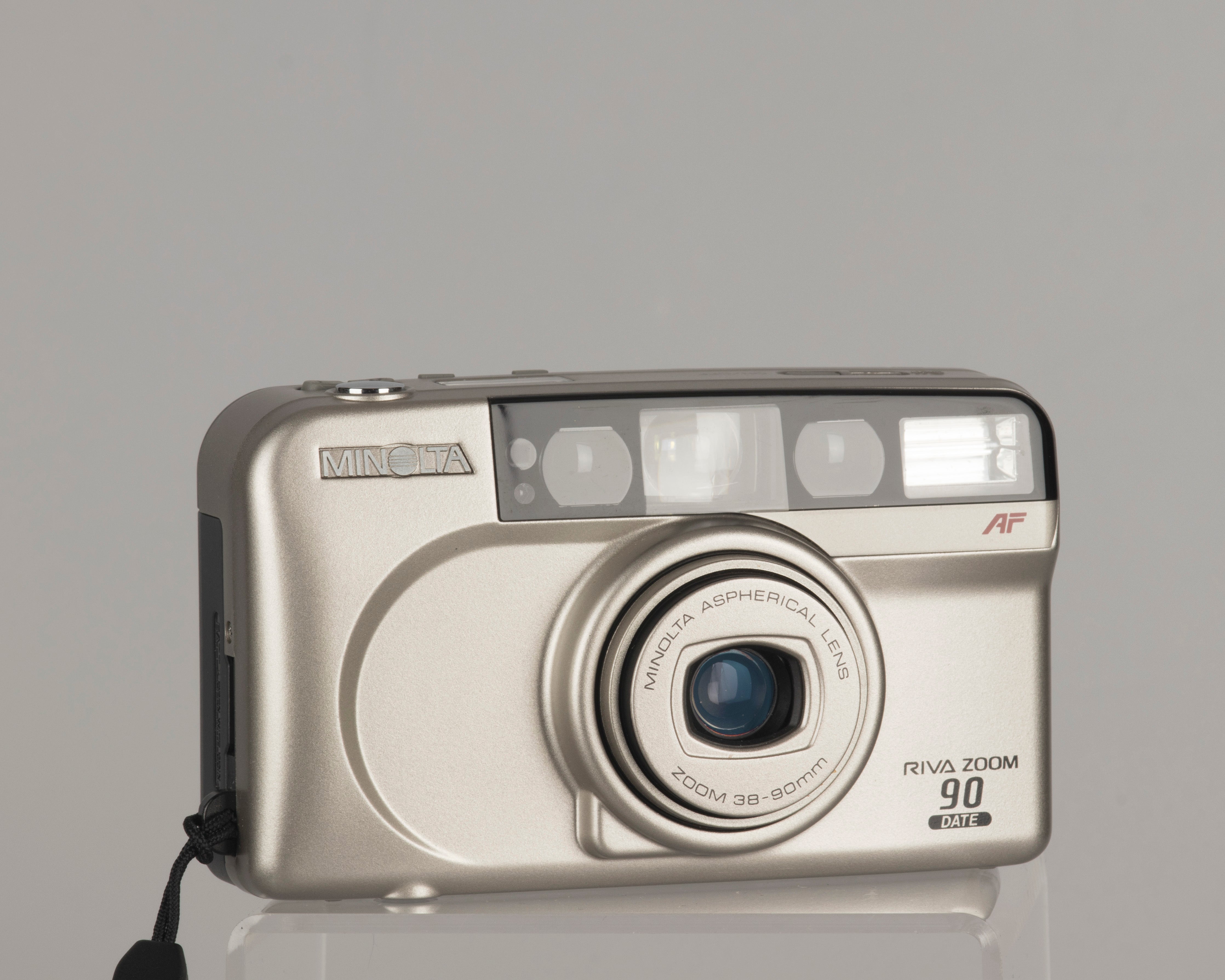 Minolta Riva Zoom 90 Date 35mm camera with original box, case and manu