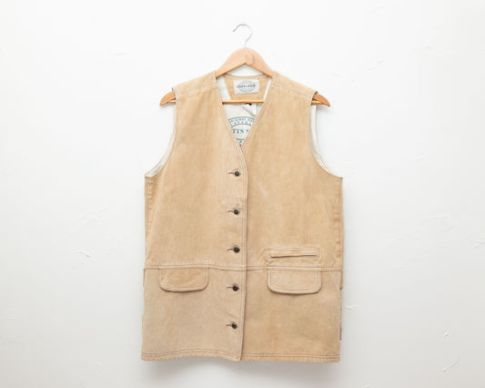 Beige suede vest