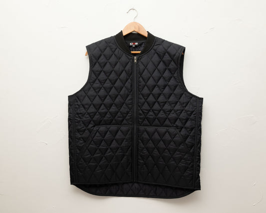 Black quilted vest