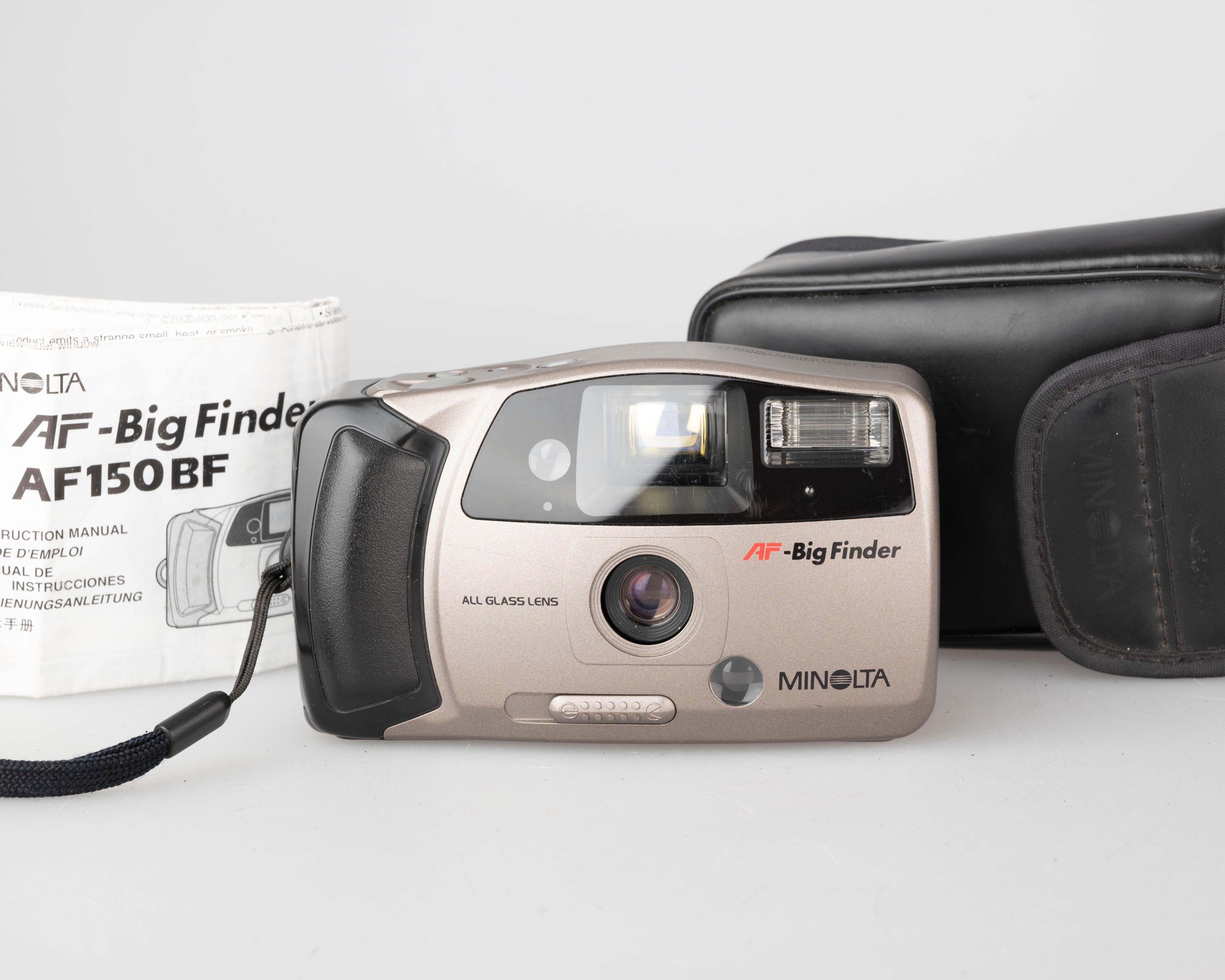 Minolta AF Big Finder 35mm camera w/ case + manual (serial 