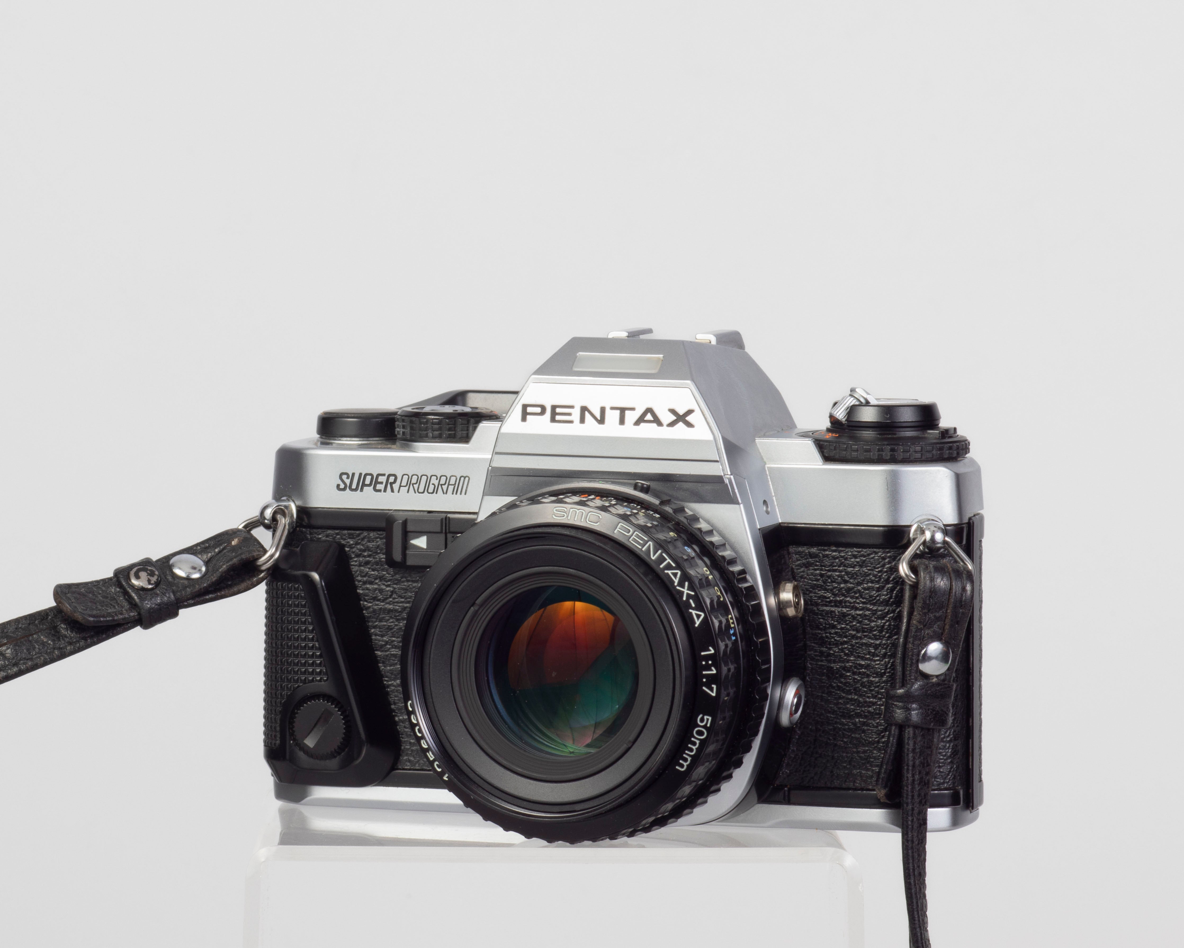 Pentax Super Program 35mm film SLR w/ SMC Pentax A 50mm f1.7 lens 