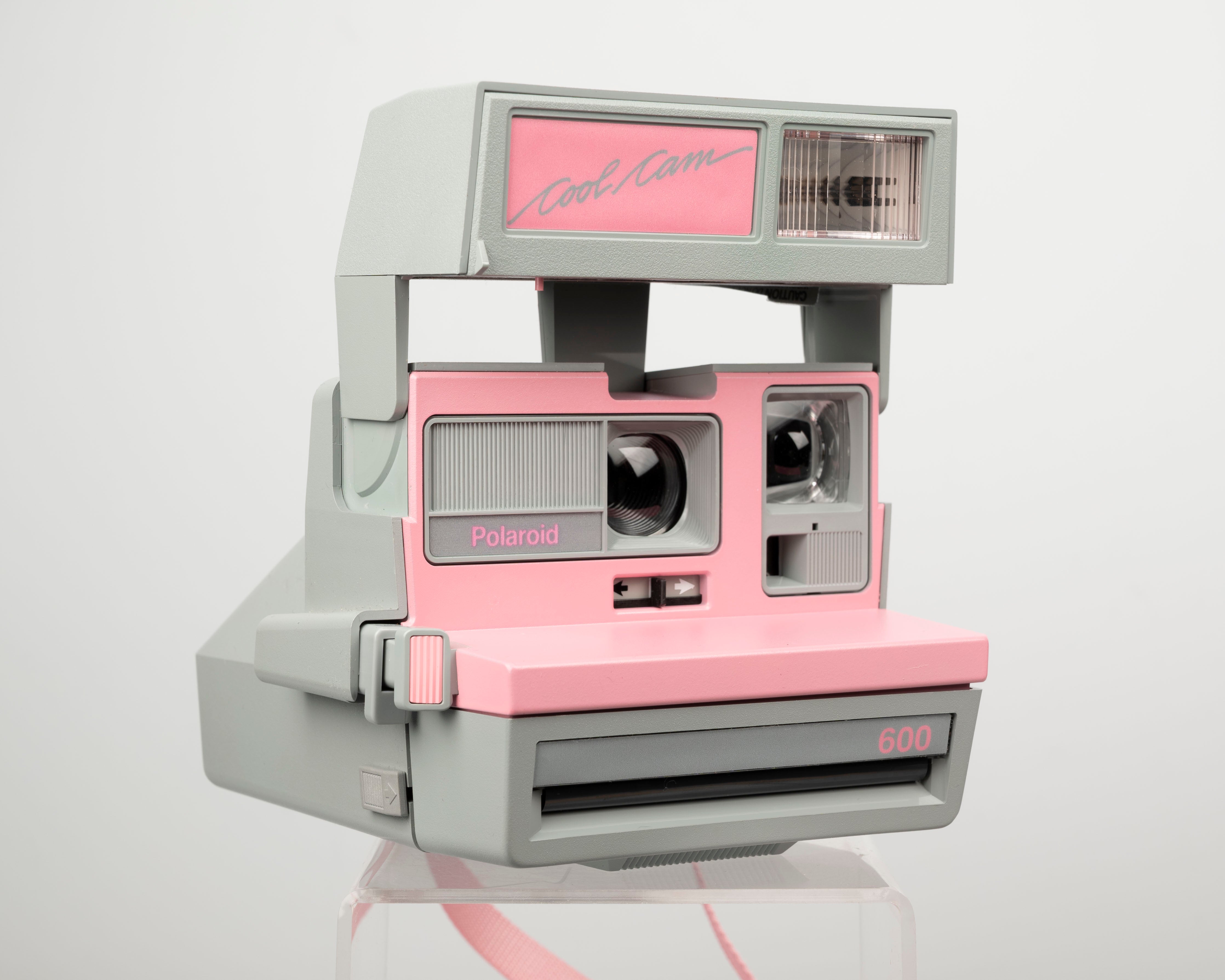 Grey and Pink Polaroid 600 Cool Cam instant camera (serial C8W38593)